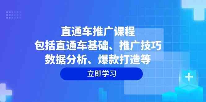直通车推广课程：包括直通车基础、推广技巧、数据分析、爆款打造等-一起网创