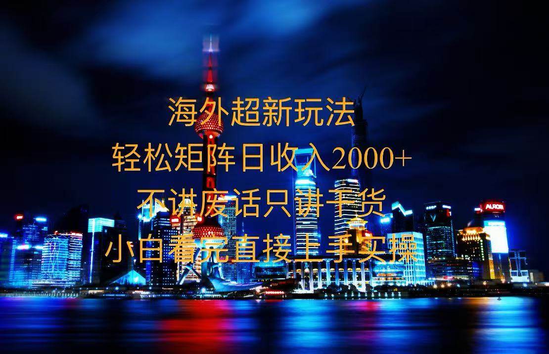 （13583期）2025全新海外暴力玩法，操作简单，小白轻松上手-一起网创