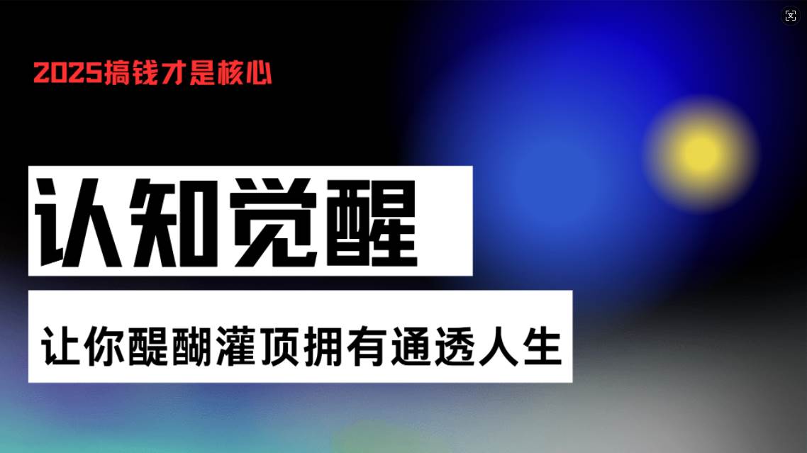 （13620期）认知觉醒，让你醍醐灌顶拥有通透人生，掌握强大的秘密！觉醒开悟课-一起网创