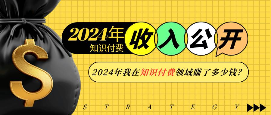 （13864期）2024年知识付费收入大公开！2024年我在知识付费领域賺了多少钱？-一起网创