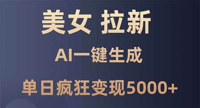（13866期）美女暴力拉新，通过AI一键生成，单日疯狂变现5000+，纯小白一学就会！-一起网创