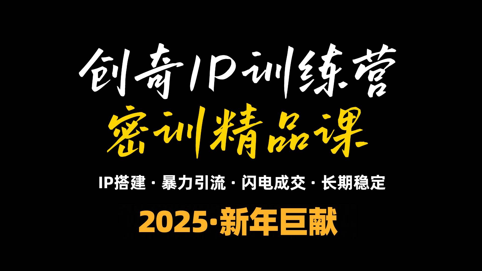 （13898期）2025年“知识付费IP训练营”小白避坑年赚百万，暴力引流，闪电成交-一起网创