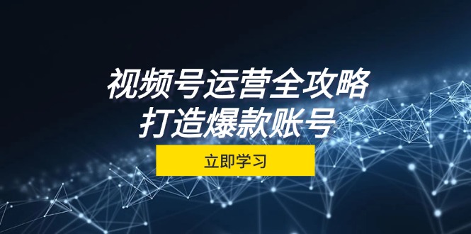 视频号运营全攻略，从定位到成交一站式学习，视频号核心秘诀，打造爆款账号-一起网创