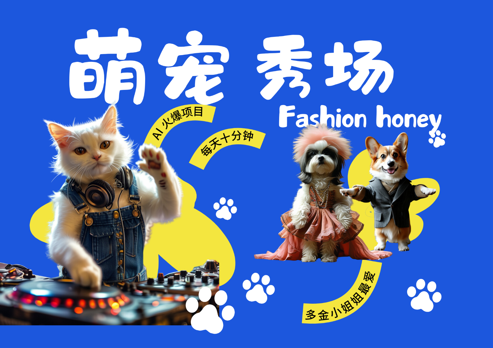 酷飒动物跳舞走秀  时尚喵FASHION汪 多金小姐姐最爱的 轻松月入破W-一起网创