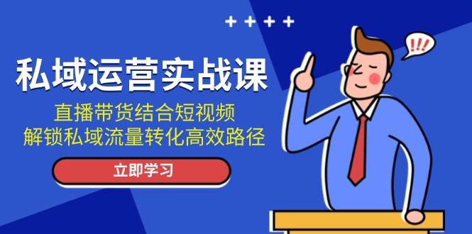 私域运营实战课：直播带货结合短视频，解锁私域流量转化高效路径-一起网创