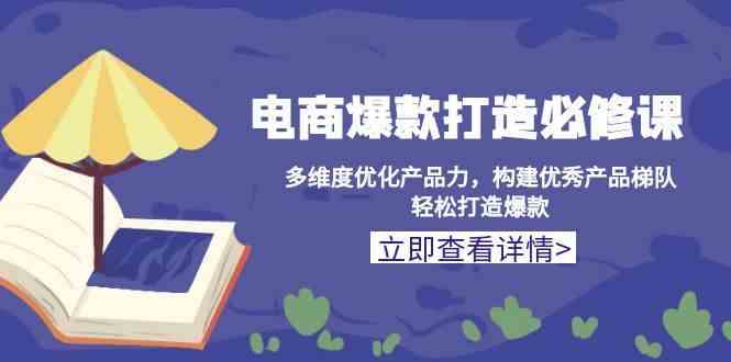 电商爆款打造必修课：多维度优化产品力，构建优秀产品梯队，轻松打造爆款-一起网创