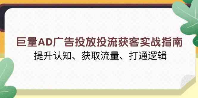 巨量AD广告投放投流获客实战指南，提升认知、获取流量、打通逻辑-一起网创