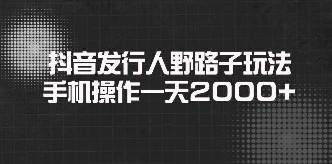 （14068期）抖音发行人野路子玩法，手机操作一天2000+-一起网创