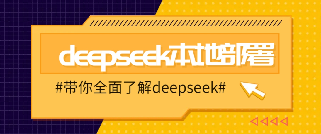 DeepSeek本地部署详细教程，轻松将deepseek部署到你的电脑上-一起网创