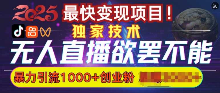 欲罢不能的无人直播引流，超暴力日引流1000+高质量精准创业粉-一起网创