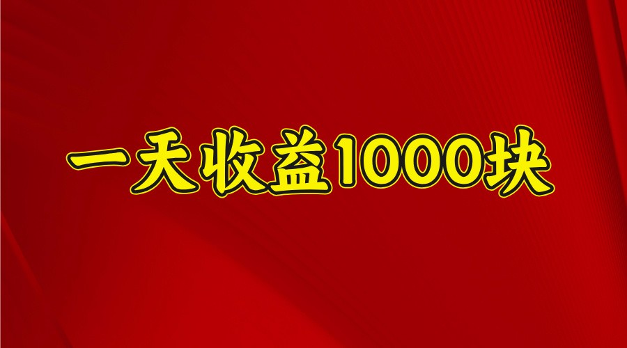 一天收益1000块，2025全网首发-一起网创