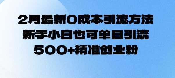2月最新0成本引流方法，新手小白也可单日引流500+精准创业粉-一起网创