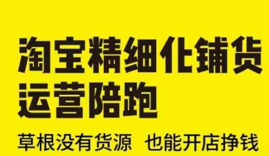 淘宝精细化铺货运营陪跑(部分更新至2025)，草根没有货源 也能开店挣钱-一起网创