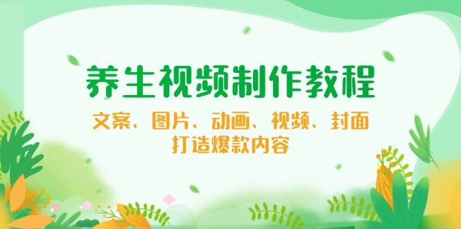 养生视频制作教程，文案、图片、动画、视频、封面，打造爆款内容-一起网创