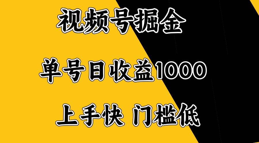 （14183期）视频号掘金，单号日收益1000+，门槛低，容易上手。-一起网创