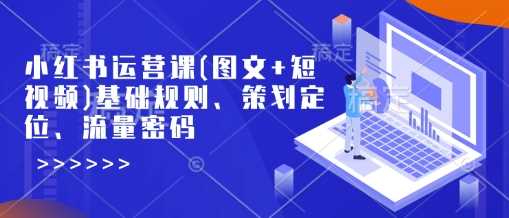 小红书运营课(图文+短视频)基础规则、策划定位、流量密码-一起网创