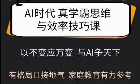 Ai时代真学霸思维与学习方法课，有格局且接地气，家庭教育有力参考-一起网创