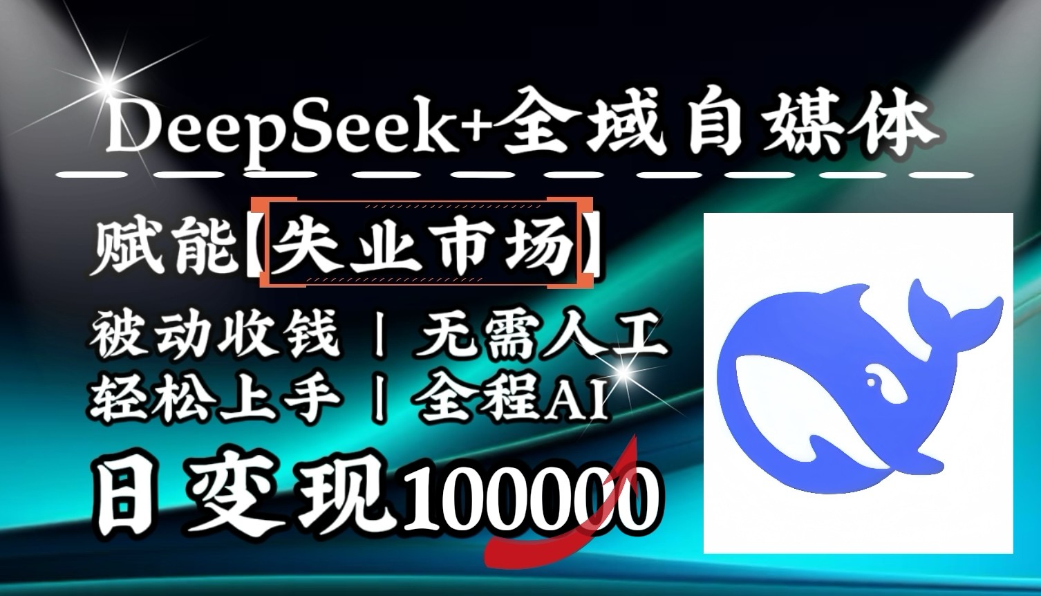 降维打击，DeepSeek+失业市场，全自动操作，结合人人刚需，单月利润轻松破100000＋-一起网创