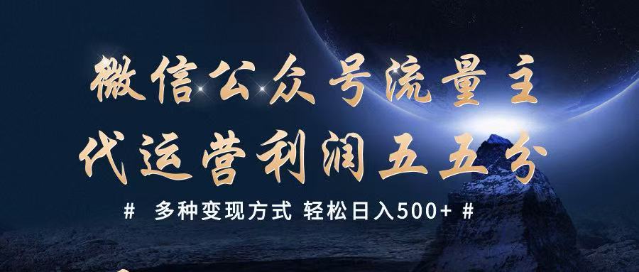 公众号流量主代运营  多种变现方式 轻松日入500+-一起网创