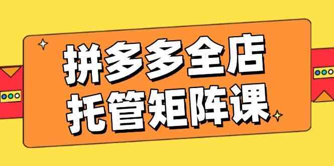 拼多多全店托管矩阵课，盈利动销玩法，高效计划设置，提升店铺效益-一起网创