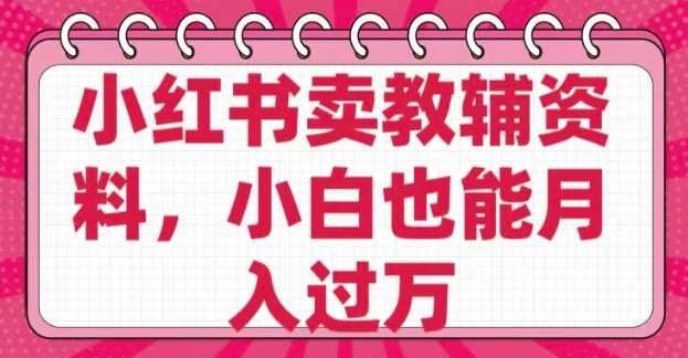 小红书卖教辅资料，0 成本，纯利润，售后成本极低，小白也能月入过W-一起网创