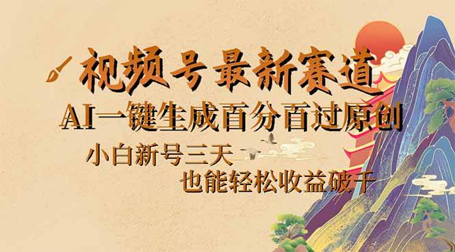 （14363期）视频号最新爆火赛道，AI一键生成百分百过原创，小白新号三天，也能轻松…-一起网创