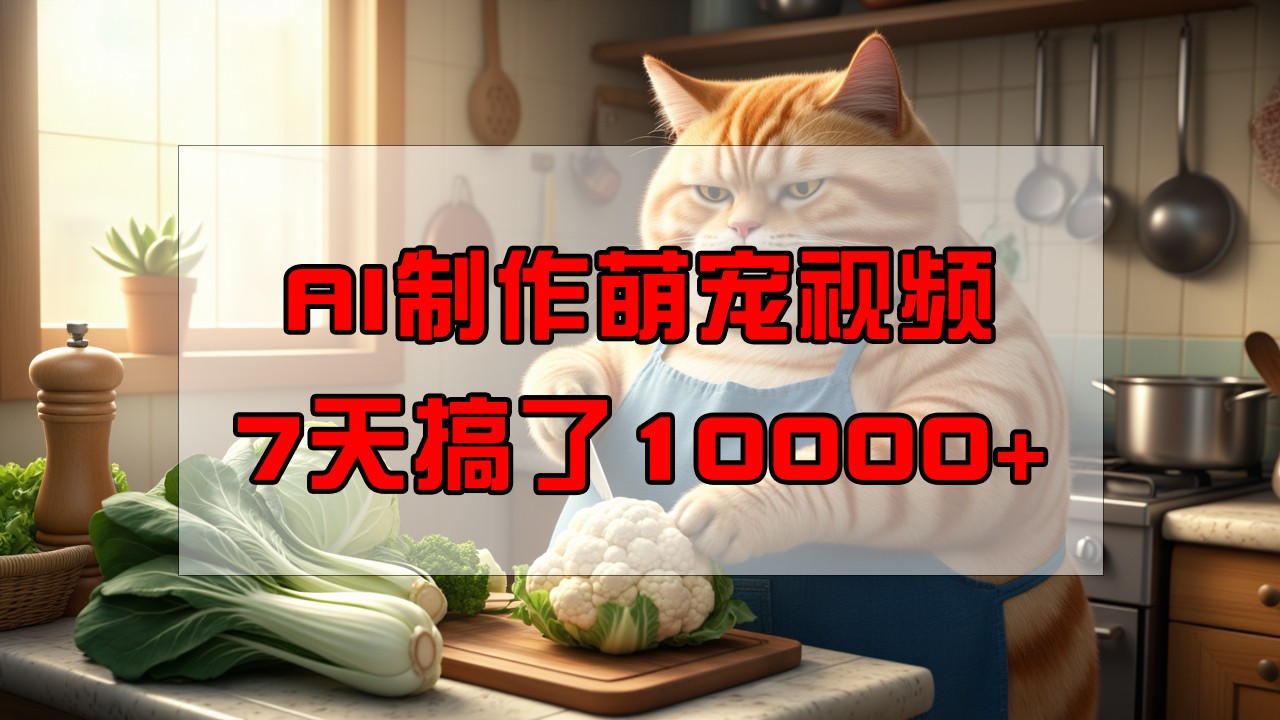 靠AI制作萌宠视频，7天搞了1万+，操作简单门槛低，有手机就行-一起网创