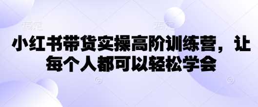 小红书带货实操高阶训练营，让每个人都可以轻松学会-一起网创