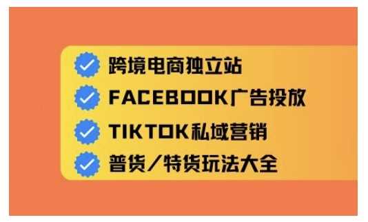 跨境电商独立站及全域流量营销，从0基础快速入门并精通跨境电商运营-一起网创
