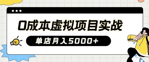 0成本虚拟项目实战手把手教你落地，单店月入5k-一起网创