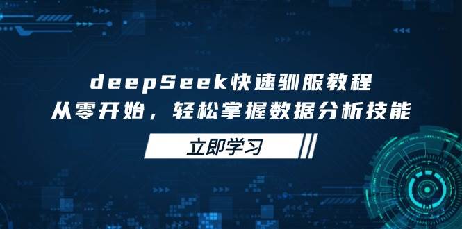 （14536期）deepSeek快速驯服教程，从零开始，轻松掌握数据分析技能-一起网创