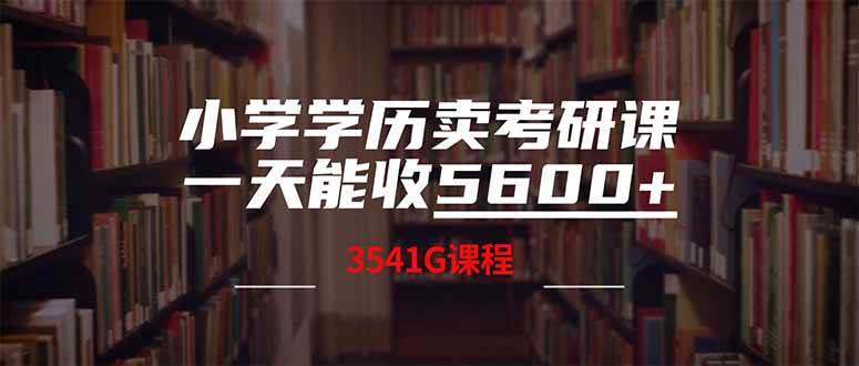 （14561期）小学学历卖考研课程，一天收5600（附3580G考研合集）-一起网创