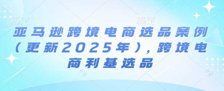 亚马逊跨境电商选品案例(更新2025年3月)，跨境电商利基选品-一起网创