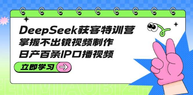 DeepSeek获客特训营：掌握不出镜视频制作，日产百条IP口播视频-一起网创