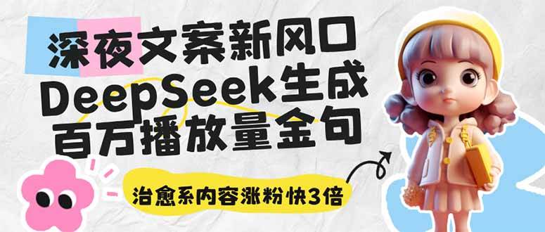 （14587期）深夜文案新风口：DeepSeek生成百万播放量金句，治愈系内容涨粉快3倍-一起网创
