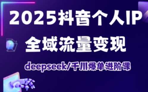 2025抖音个人IP全域流量变现进阶课，deepseek千川爆单进阶课-一起网创