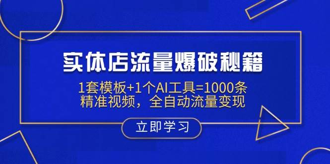 （14131期）实体店流量爆破秘籍：1套模板+1个AI工具=1000条精准视频，全自动流量变现-一起网创