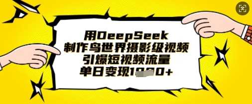 用DeepSeek制作鸟世界摄影级视频，引爆短视频流量，单日变现1k-一起网创