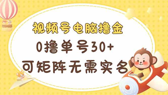 （14220期）视频号电脑撸金 0撸单号30+ 可矩阵 无需实名多号多得-一起网创