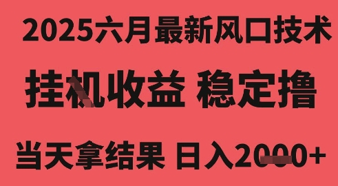 2025六月最新风口技术，无人挂G撸礼物，长期稳定 一个小时收益2k+，小白当天拿结果【揭秘】-一起网创