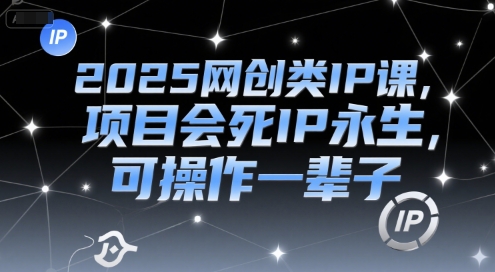 2025网创类IP课，项目会死IP永生，可操作一辈子-一起网创